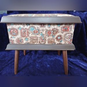 Pearl-wick circa mid-century decorative chest with legs.